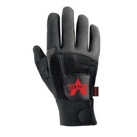 Valeo Inc V435-S Valeo Medium Black Pro Full Finger Premium Leather Anti-Vibration Gloves With Elastic Cuff, AV GEL Padded Palm,